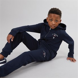 U.S. POLO ASSN. Boys Sport Logo Zip Hoodie And Joggers Tracksuit Dark Sapphire Navy