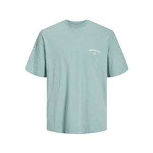 JACK & JONES Mens Santorini Back T-Shirt Gray Mist