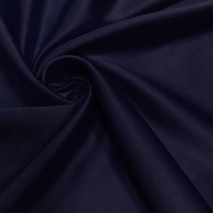Tissu satin extensible - Bleu foncé
