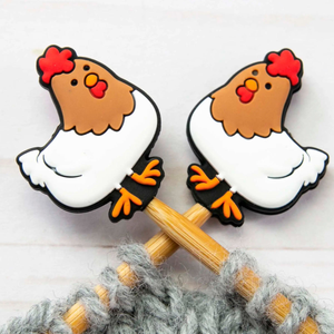 Bouchons stoppeurs de mailles pour aiguilles à tricoter - Poulette