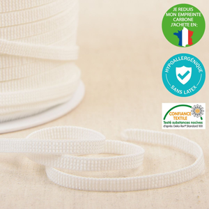 Elastique hypoallergénique sans latex - Blanc