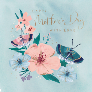 Hotchpotch Happy Mother's Day With Love Handpainted Butterflies And Flowers Mother's Day Card