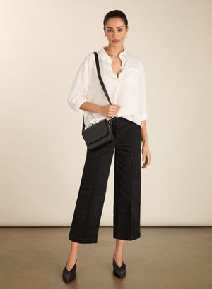 Taylor Organic Cotton Cropped Trousers - UK 12 | EU 38 | US 08 / Caviar Black