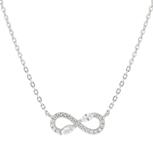 Shine Me Up Silver CZ Infinity Necklace