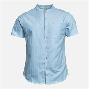 Onfire Mens Dobby Collarless Shirt Light Blue