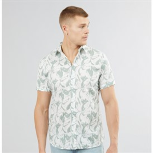 PRODUKT Mens Kim Short Sleeve Shirt Iceberg Green