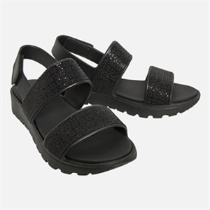 SKECHERS Womens Foamies Footsteps Glam Vibes Sandals Black