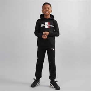Ben Sherman Boys Mod Script Hoodie And Joggers Tracksuit Black