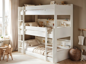 Noomi Clara Triple High Bunk Bed White (FSC Certified)