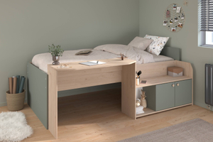 Parisot Jade Single Wooden Cabin Bed Frame with Storage – Oak