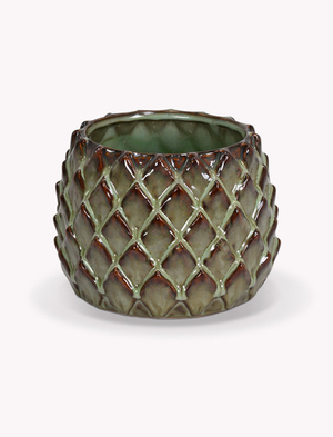 Wilcot Pot 15cm - Stoneware, Green, Large