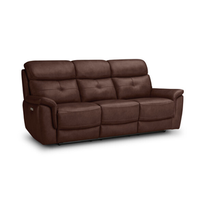 Iver 3 Seater Electric Recliner Sofa with Power Headrests in Odyssey Tan Leather