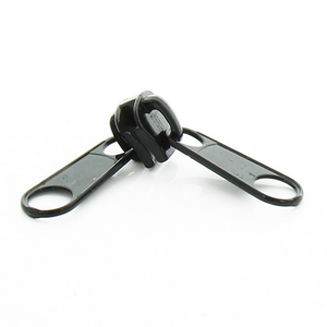 Double curseur pour fermeture synthétique grosse maille 9 mm - Noir