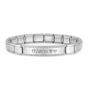Classic Trendsetter New York Steel CZ Handwriting Bracelet