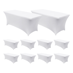 MegaPack 10 Fundas para Mesas Plegables Rectangulares Catering 180x74cm 7house