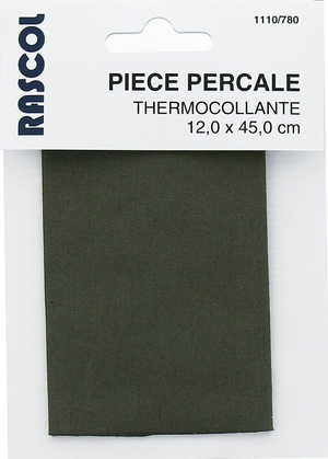 Percale thermocollante pour réparation - Vert olive foncé