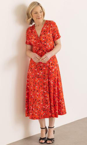 Anna Rose Garden Print ITY Dress - Scarlet/Multi