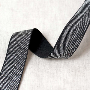Élastique chevron métallique - Noir et argent