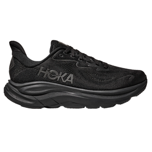 Hoka Mens Clifton 10 Wide - 2E Width - Black/Black - Neutral - SS25