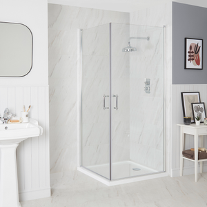 Milano Langley - Traditional Hinged Double Door Corner Shower Enclosure with Tray - 1000mm x 1000mm