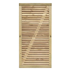 1.8M x 0.9M Framed Contemporary Double Slatted Garden Gate
