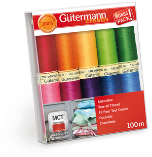 Set de 10 fils à coudre polyester Gütermann - Vif