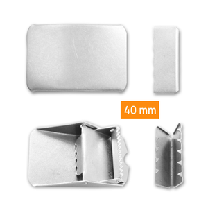 Boucle ceinture à griffes et rabat - Argent 40 mm