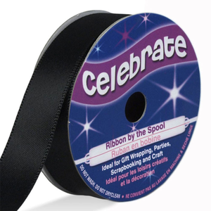 Ruban satin Celebrate noir - 13 mm x 6 mètres