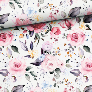 Tissu coton premium - Roses délicates