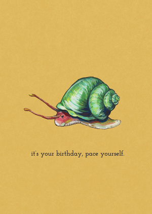 Pace Yourself Snail Illustration Birthday Card