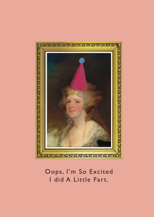 Funny Retro Portrait With Party Hat Birthday Card