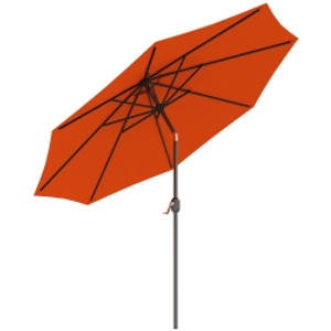 Outsunny 3 m Garden Parasol Umbrellas, Outdoor Sun Shade with 8 Ribs, Tilt and Crank Handle for Balcony, Bench, Garden, Orange