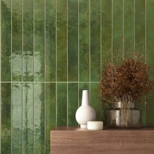 Green 2x16 Glossy Ceramic Subway Tile
