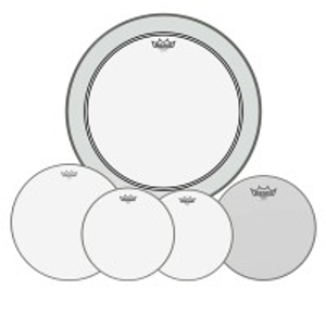 Remo Emperor Clear Complete Pack - 12, 13, 16" Heads w/22'' P3 + Free 14'' Emperor