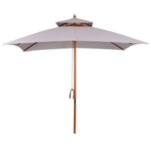 Outsunny 3 m Square Garden Parasol - Grey
