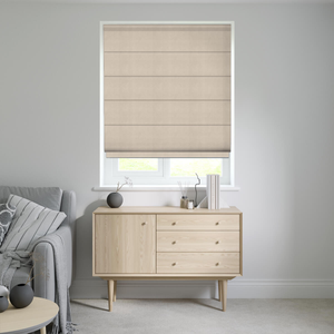 Glide Cream Roman Blinds: 1135mm x 1420mm Recess