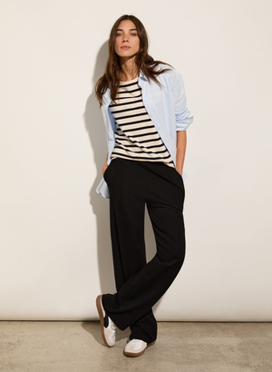 Petite Marian Ponte Wide Leg Trousers - UK 08 | EU 36 | US 04 / Caviar Black