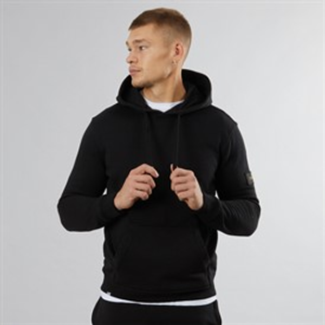 Flyers Mens Loose Fit Rib Texture Hoodie Black