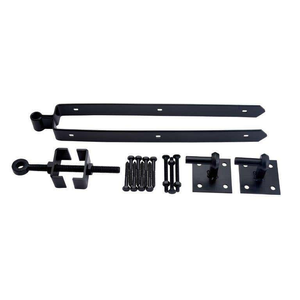 Adjustable Hook & Band Field Gate Hinges - 24" (Inch) - Black Powder Coated - Hardware Solutions