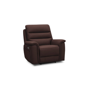 Jarrod Power Recliner Armchair with Adjustable Power Headrest and Lumbar Support in Chestnut Leather