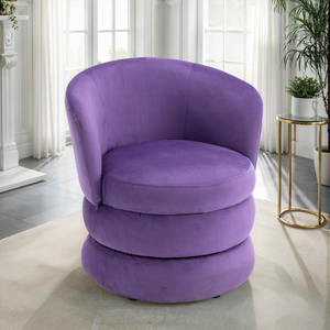 Velvet Purple Tilly Accent Swivel Chair
