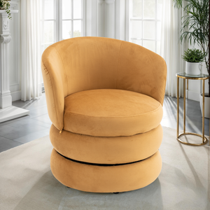Velvet Gold Tilly Accent Swivel Chair