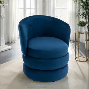 Velvet Blue Tilly Accent Swivel Chair