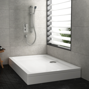 Hudson Reed Rectangular 1500 x 700 x 40 Pearlstone Shower Tray with Riser Kit