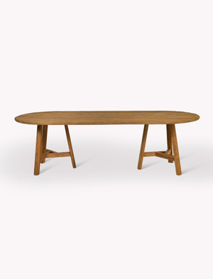 Hawthorne Oval Dining Table - Reclaimed Teak, Natural