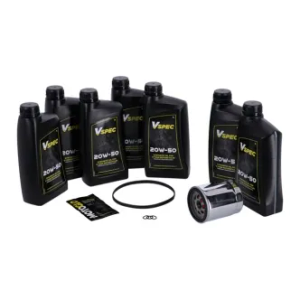 Vspec Fully Synthetic Service Kit With Chrome Filter For 2017-2024 Harley Davidson FLT/Touring & 2017-2024 Trikes (GRBRT35)