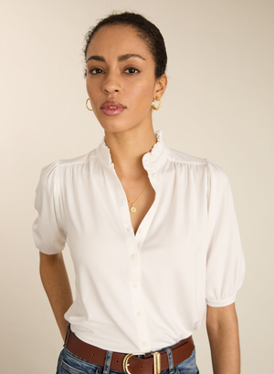 Janey Short Sleeve Blouse - UK 10 | EU 36 | US 06 / Pure White