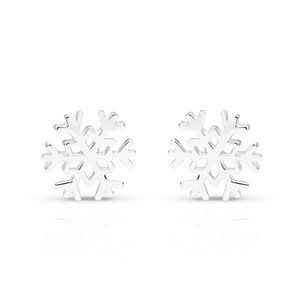 Signature Silver Open Snowflake Stud Earrings
