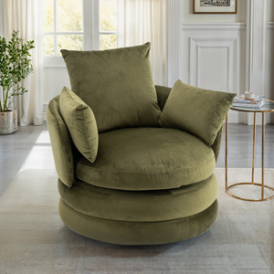 Velvet Sage Green Teri Accent Swivel Chair