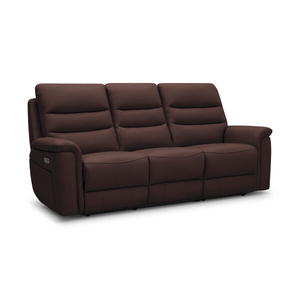 Jarrod 3 Seater Electric Recliner in Chestnut Leather